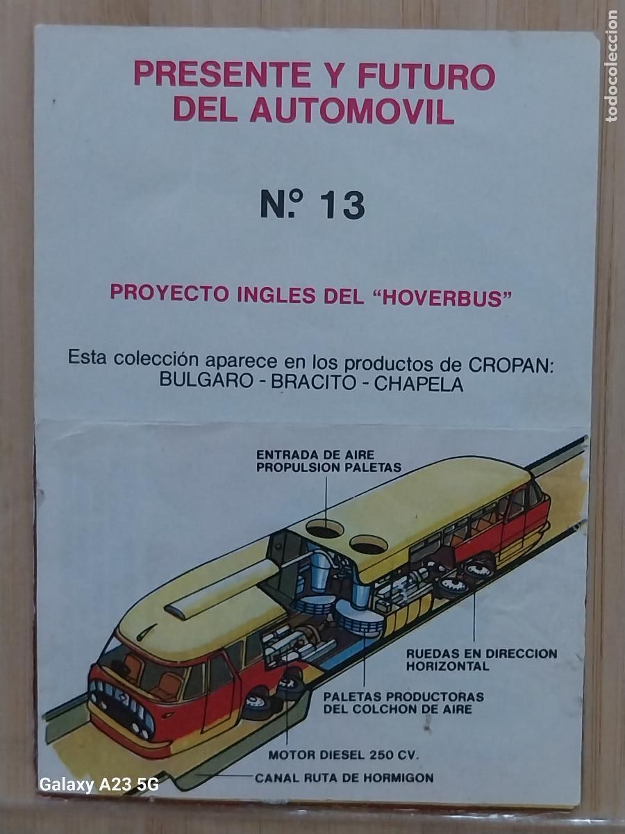 Coleccionismo cromos antiguos: CROPAN MEGATON EL MUNDO QUE NO VES CROMO 13 HOVER BUS RECUPERADO ORIGINAL