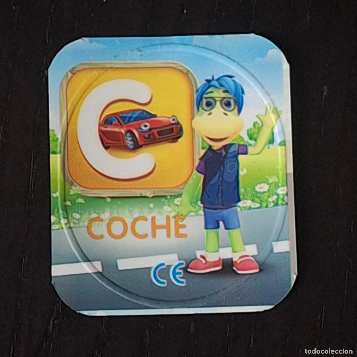 Coleccionismo cromos antiguos: DANONINO PETIT SUISSE TAPA YOGURT CROMO - ABECEDARIO - LETRA C COCHE - DANONE