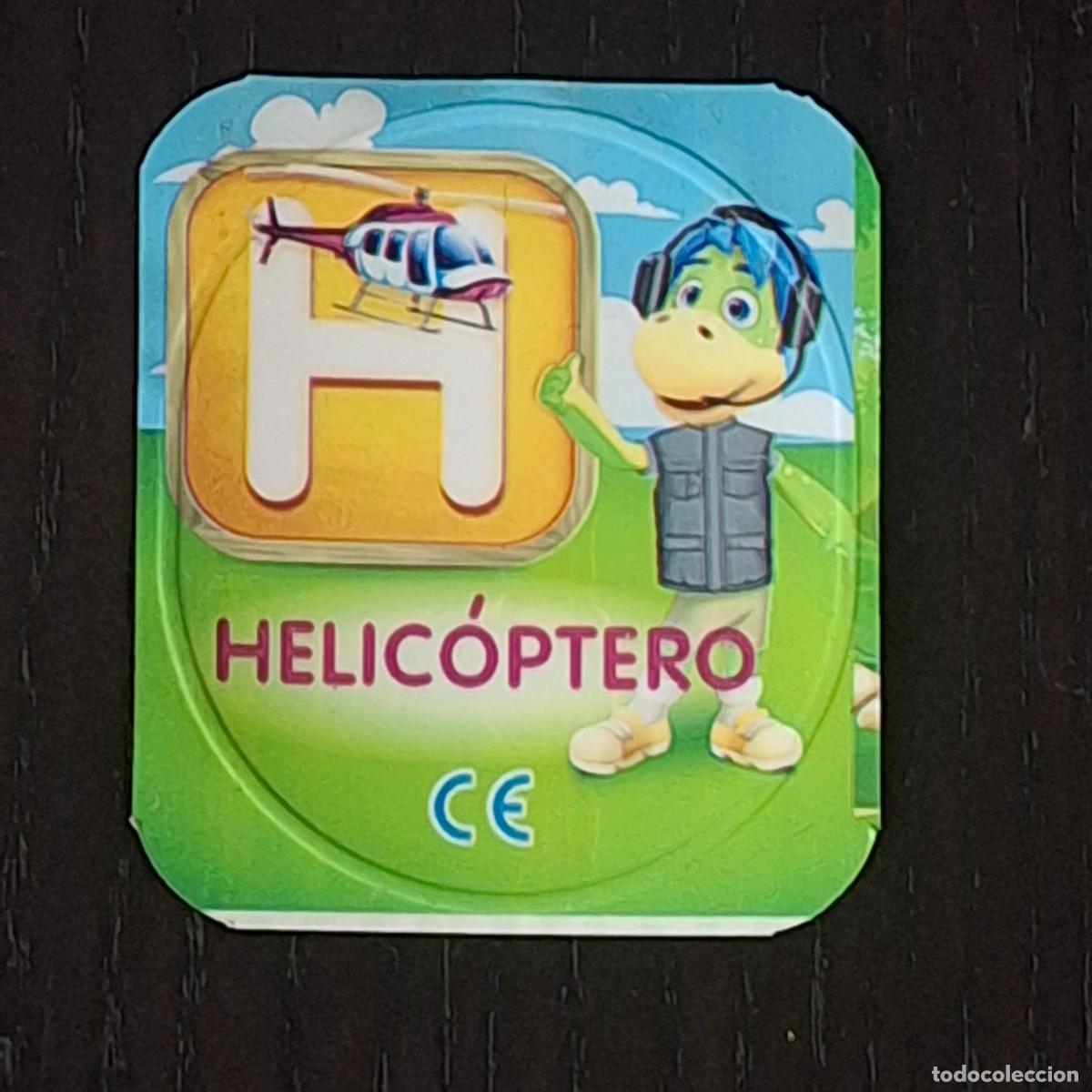 Coleccionismo cromos antiguos: DANONINO PETIT SUISSE TAPA YOGURT CROMO - ABECEDARIO - LETRA H HELICOPTERO - DANONE
