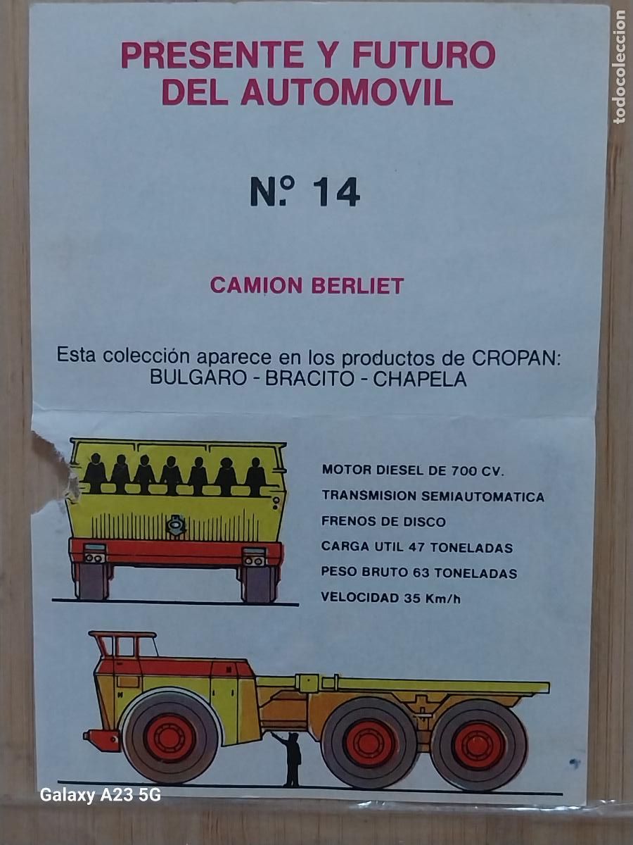Coleccionismo cromos antiguos: CROPAN MEGATON EL MUNDO QUE NO VES CROMO 14 CAMION BERLIET RECUPERADO ORIGINAL