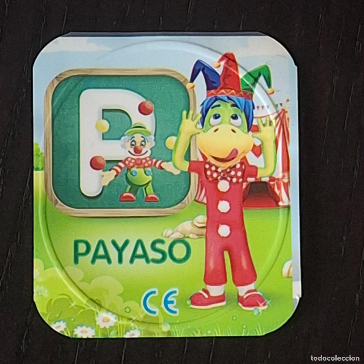 Coleccionismo cromos antiguos: DANONINO PETIT SUISSE TAPA YOGURT CROMO - ABECEDARIO - LETRA P PAYASO - DANONE