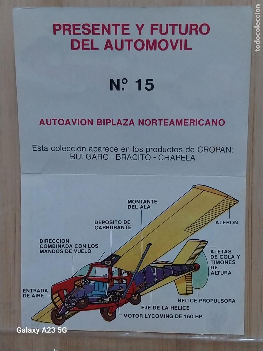 Coleccionismo cromos antiguos: CROPAN MEGATON EL MUNDO QUE NO VES CROMO 15 AUTOAVION BIPLAZA RECUPERADO ORIGINAL