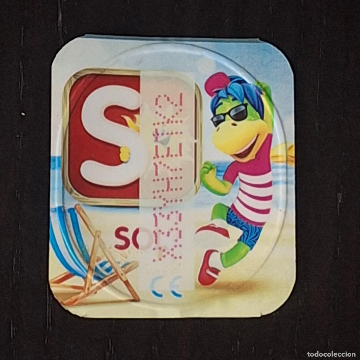 Coleccionismo cromos antiguos: DANONINO PETIT SUISSE TAPA YOGURT CROMO - ABECEDARIO - LETRA S SOL - DANONE