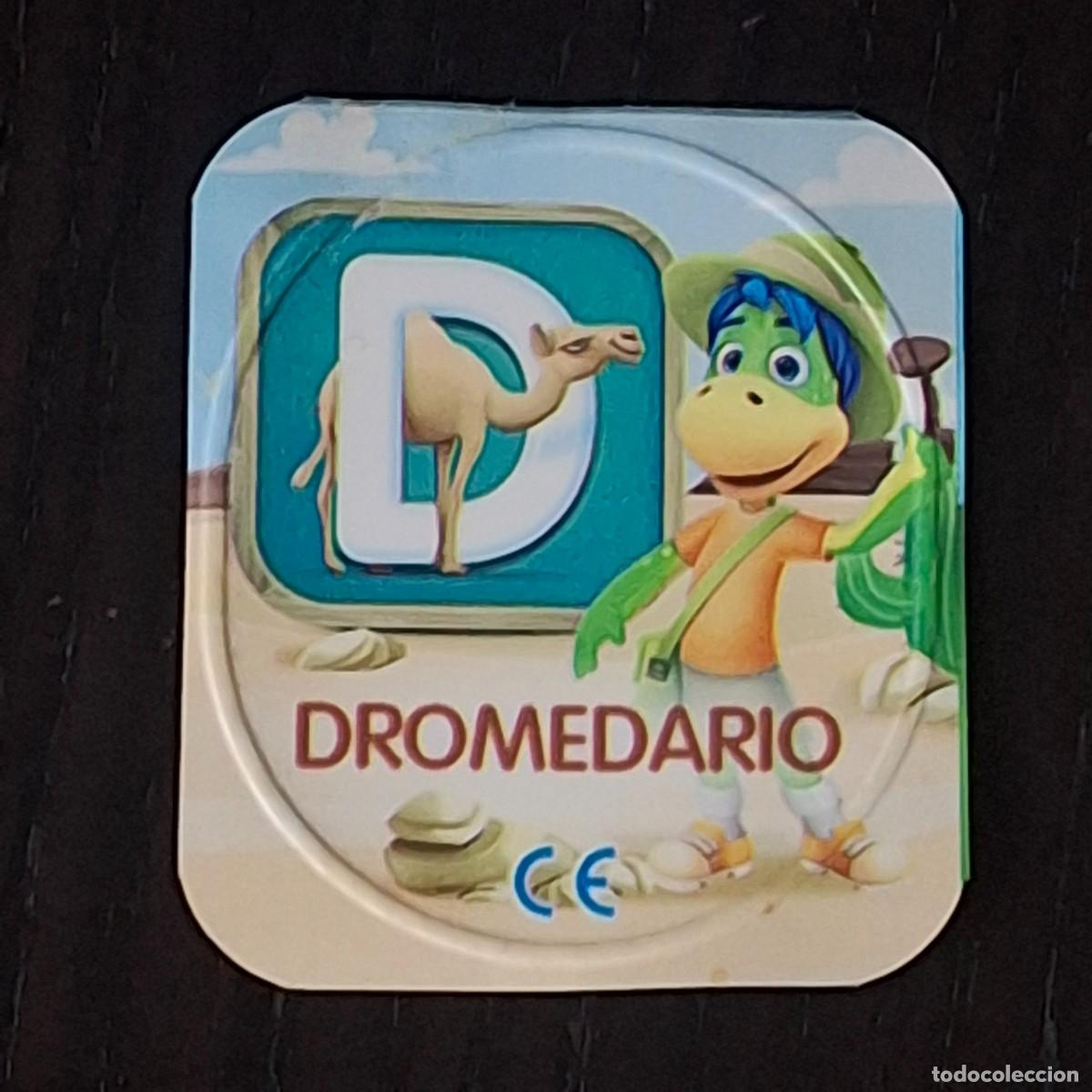 Coleccionismo cromos antiguos: DANONINO PETIT SUISSE TAPA YOGURT CROMO - ABECEDARIO - LETRA D DROMEDARIO - DANONE