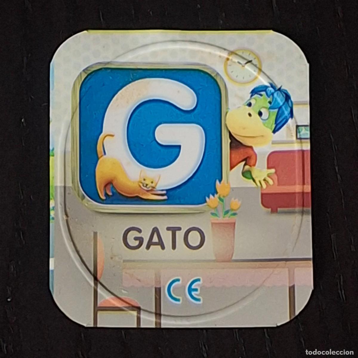 Coleccionismo cromos antiguos: DANONINO PETIT SUISSE TAPA YOGURT CROMO - ABECEDARIO - LETRA G GATO - DANONE