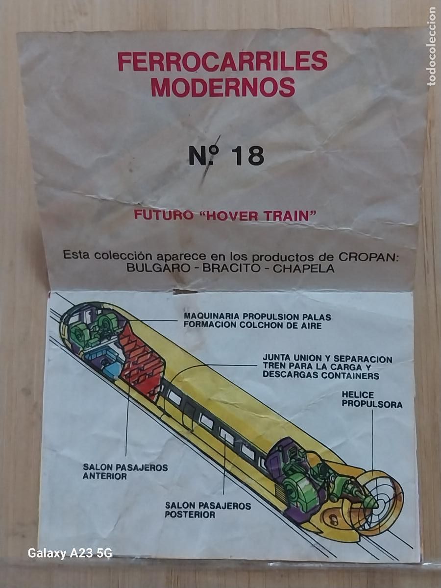 Coleccionismo cromos antiguos: CROPAN MEGATON EL MUNDO QUE NO VES CROMO 18 HOVER TRAIN RECUPERADO ORIGINAL