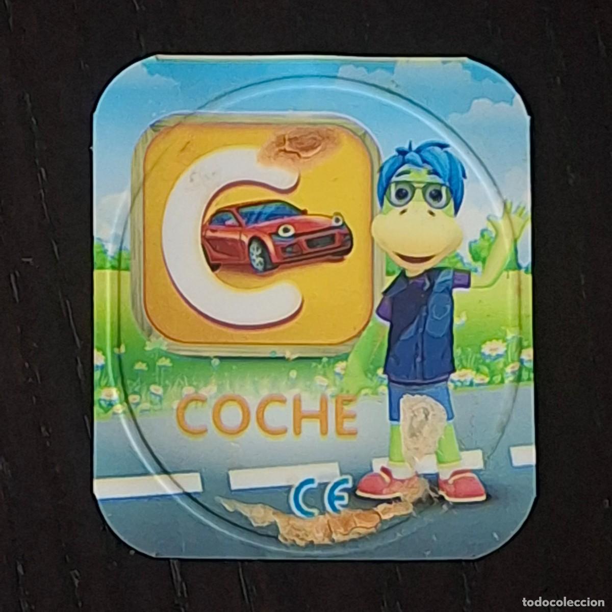 Coleccionismo cromos antiguos: DANONINO PETIT SUISSE TAPA YOGURT CROMO - ABECEDARIO - LETRA C COCHE - DANONE