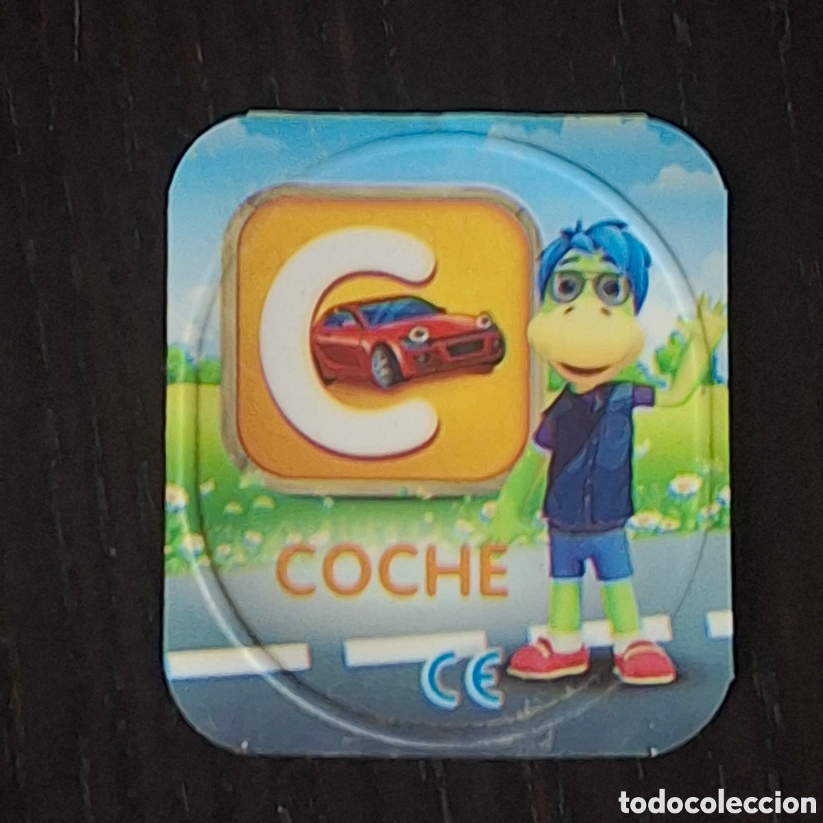 Coleccionismo cromos antiguos: DANONINO PETIT SUISSE TAPA YOGURT CROMO - ABECEDARIO - LETRA C COCHE - DANONE