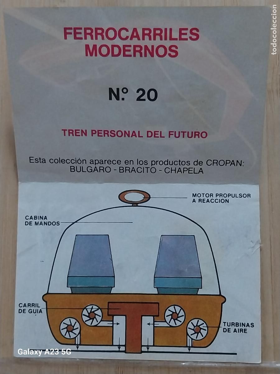 Coleccionismo cromos antiguos: CROPAN MEGATON EL MUNDO QUE NO VES CROMO 20 TREN PERSONAL DEL FUTURO RECUPERADO ORIGINAL