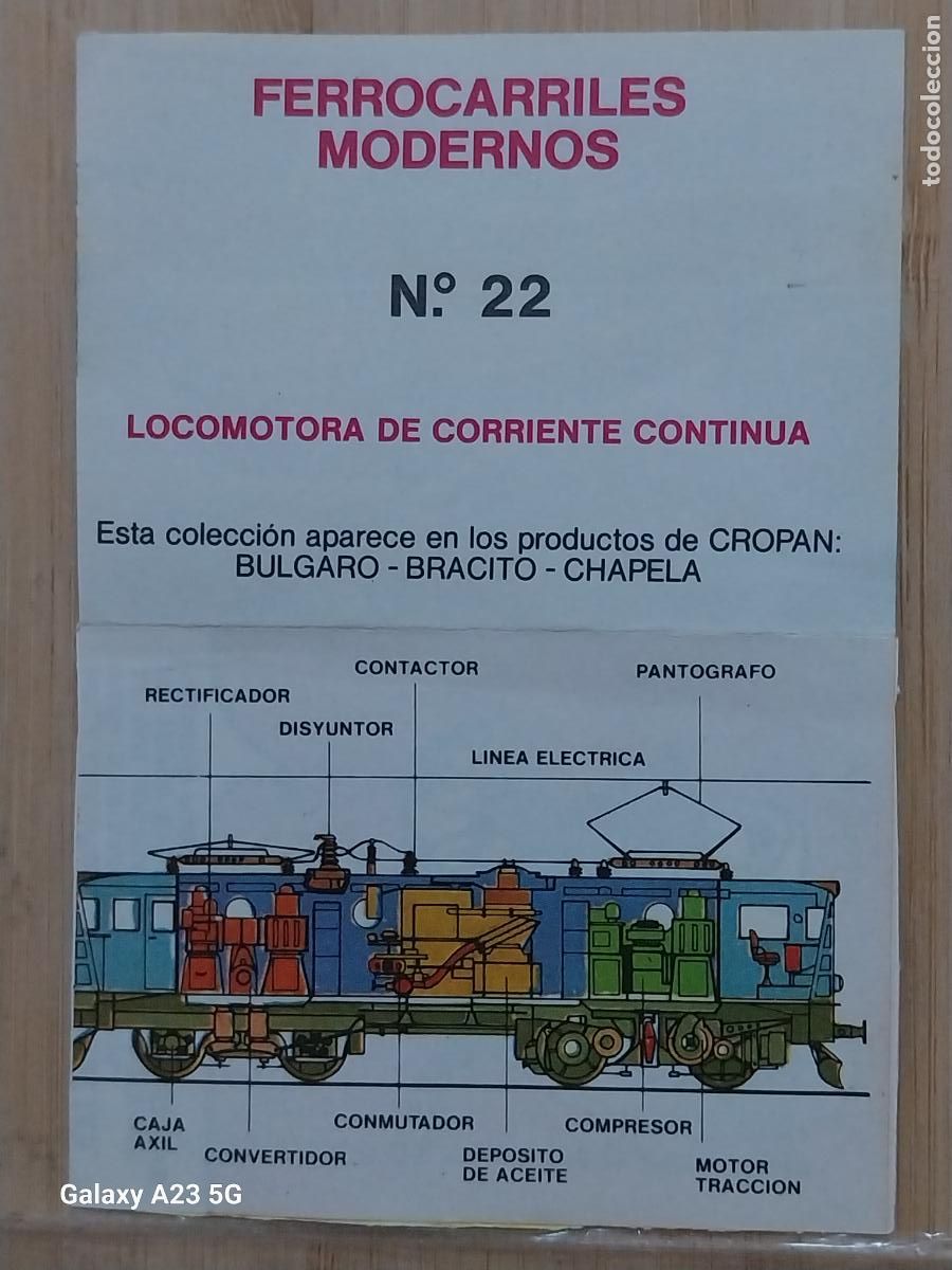Coleccionismo cromos antiguos: CROPAN MEGATON EL MUNDO QUE NO VES CROMO 22 LOCOMOTORA CORRIENTE CONTINUA RECUPERADO ORIGINAL