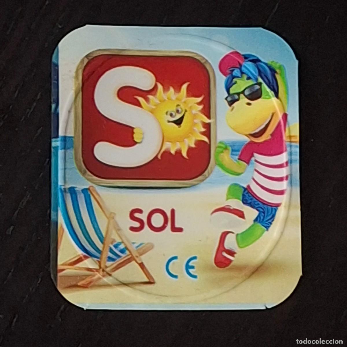 Coleccionismo cromos antiguos: DANONINO PETIT SUISSE TAPA YOGURT CROMO - ABECEDARIO - LETRA S SOL - DANONE