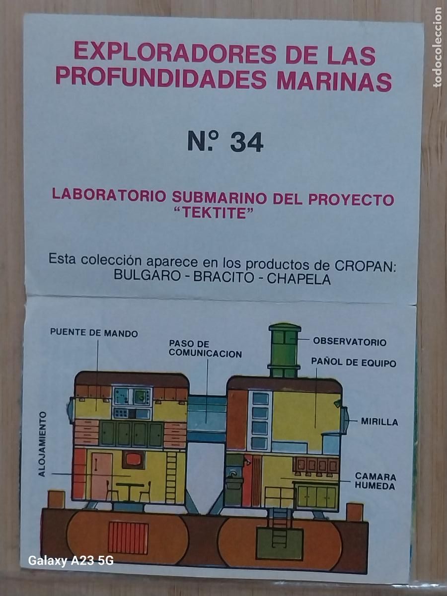Coleccionismo cromos antiguos: CROPAN MEGATON EL MUNDO QUE NO VES CROMO 34 TEKTITE LABORATORIO SUBMARINO RECUPERADO ORIGINAL