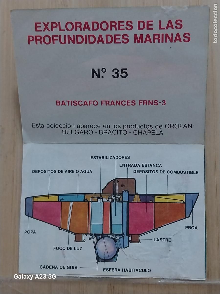 Coleccionismo cromos antiguos: CROPAN MEGATON EL MUNDO QUE NO VES CROMO 35 BATISCAFO FRANC&Eacute;S RECUPERADO ORIGINAL