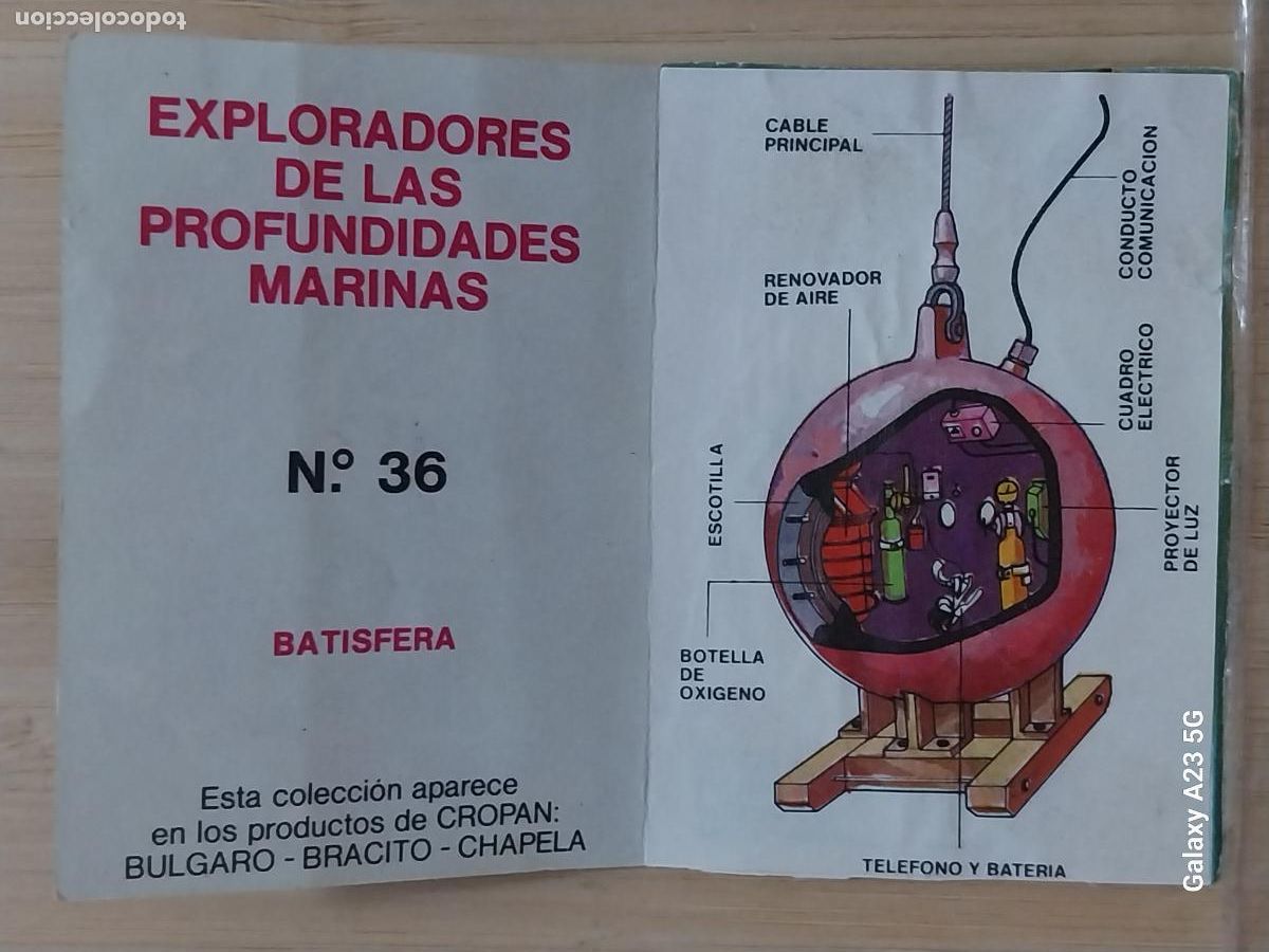 Coleccionismo cromos antiguos: CROPAN MEGATON EL MUNDO QUE NO VES CROMO 36 BATISFERA RECUPERADO ORIGINAL