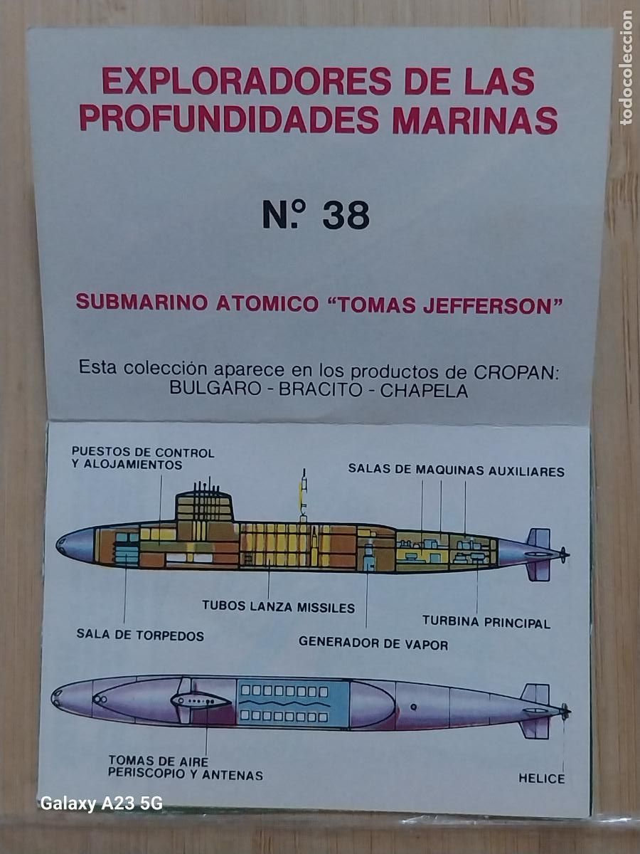 Coleccionismo cromos antiguos: CROPAN MEGATON EL MUNDO QUE NO VES CROMO 38 SUBMARINO TOMAS JEFFERSON RECUPERADO ORIGINAL