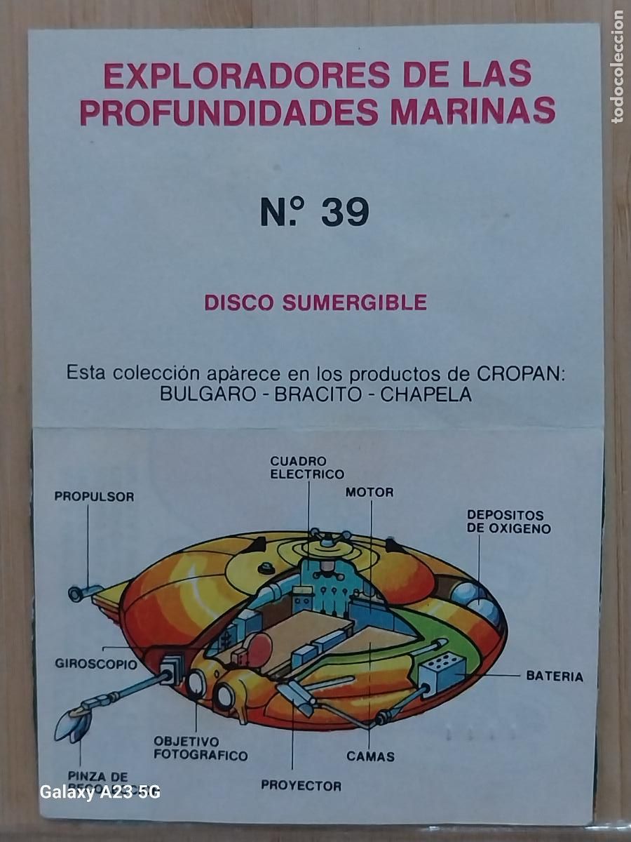 Coleccionismo cromos antiguos: CROPAN MEGATON EL MUNDO QUE NO VES CROMO 39 DISCO SUMERGIBLE RECUPERADO ORIGINAL