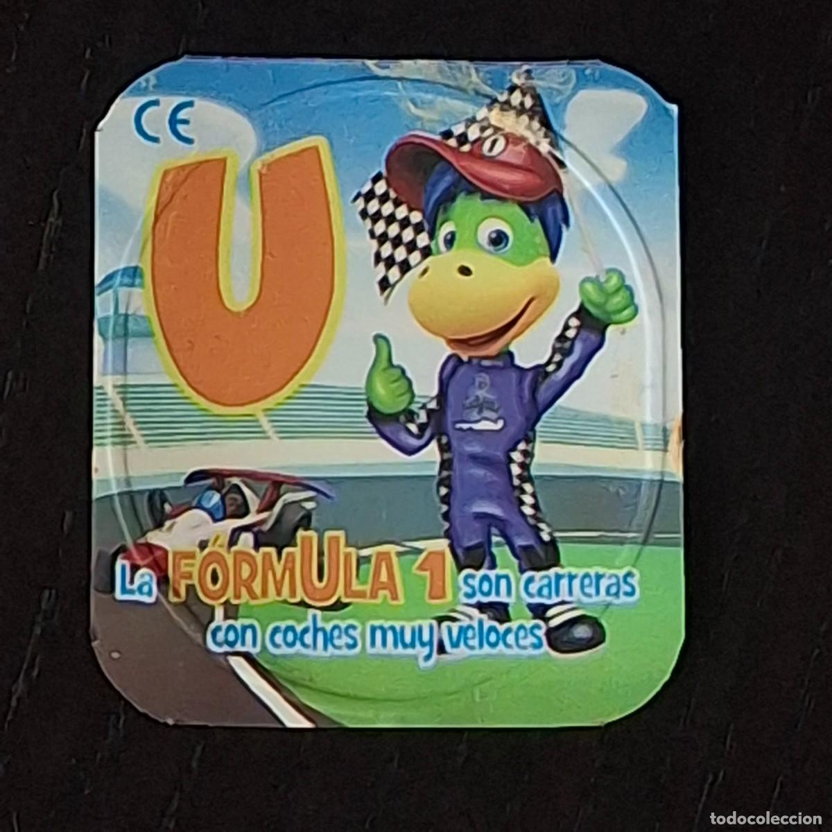 Coleccionismo cromos antiguos: DANONINO PETIT SUISSE TAPA YOGURT CROMO - ABECEDARIO - LETRA U FORMULA 1 - DANONE DEPORTES