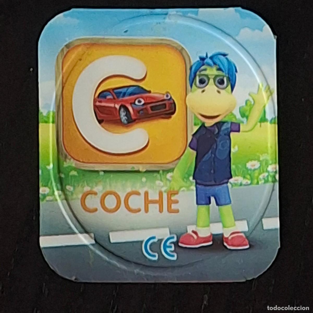 Coleccionismo cromos antiguos: DANONINO PETIT SUISSE TAPA YOGURT CROMO - ABECEDARIO - LETRA C COCHE - DANONE