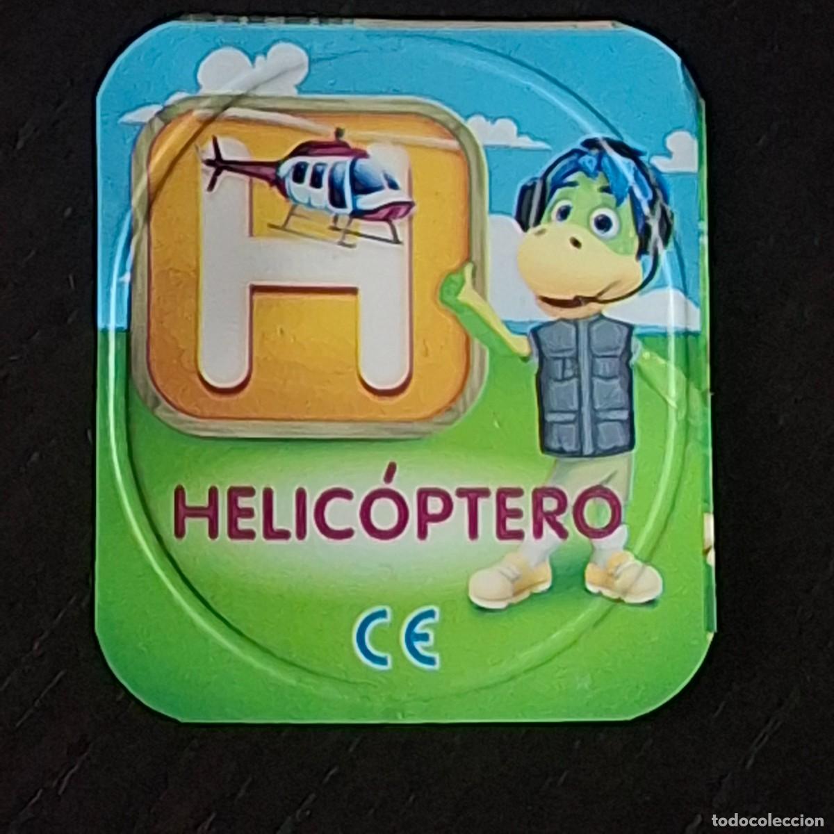 Coleccionismo cromos antiguos: DANONINO PETIT SUISSE TAPA YOGURT CROMO - ABECEDARIO - LETRA H HELICOPTERO - DANONE