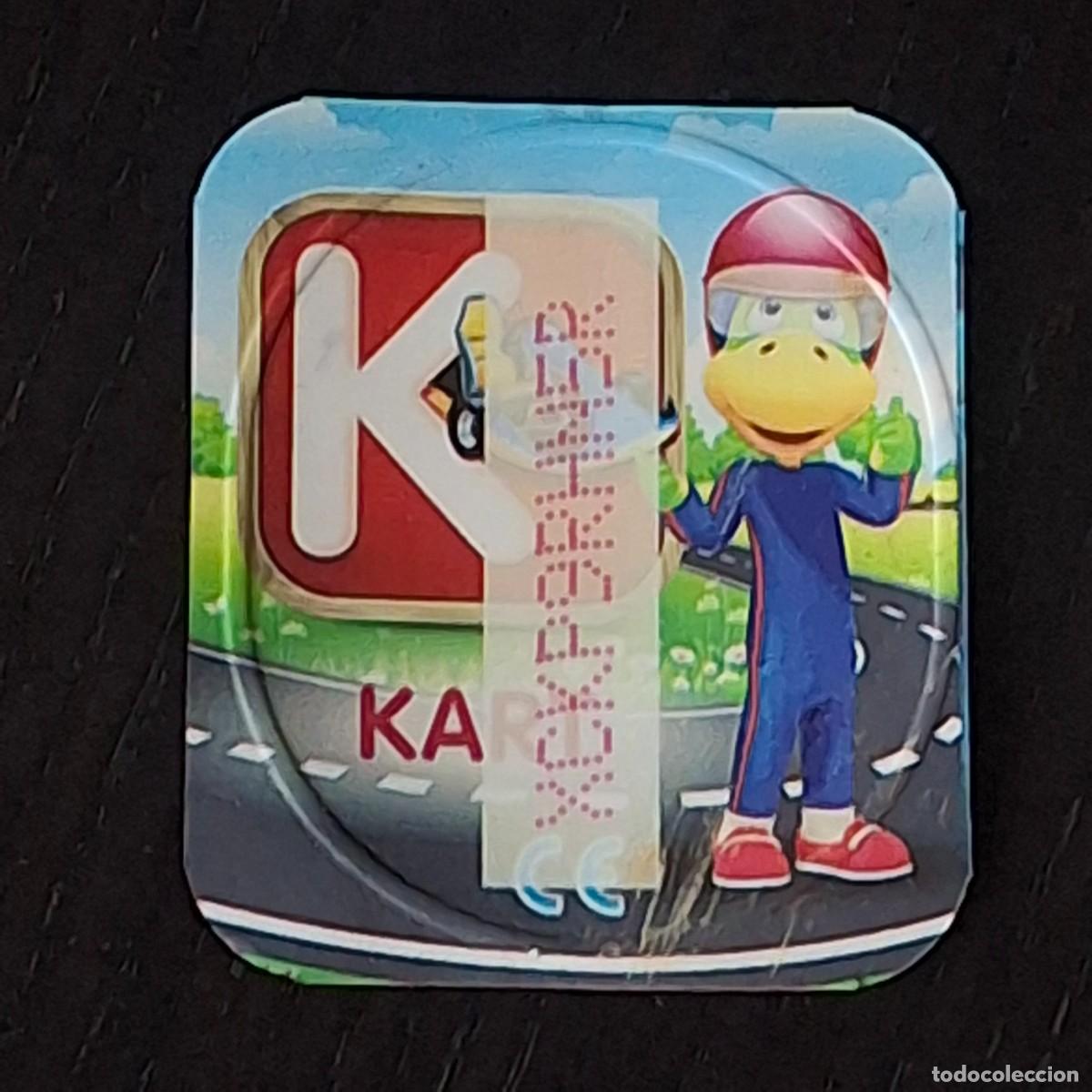 Coleccionismo cromos antiguos: DANONINO PETIT SUISSE TAPA YOGURT CROMO - ABECEDARIO - LETRA K KART - DANONE