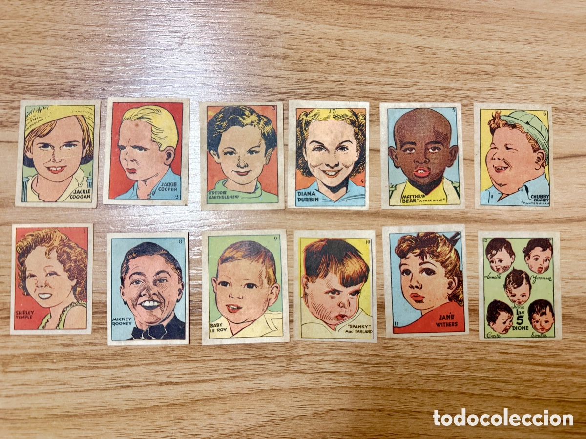 Coleccionismo cromos antiguos: 1939 HISTORIA DEL CINE ( NI&Ntilde;OS ANTE LA CAMARA ) SET COMPLETO 12 CROMOS BRUGUERA SIN PEGAR