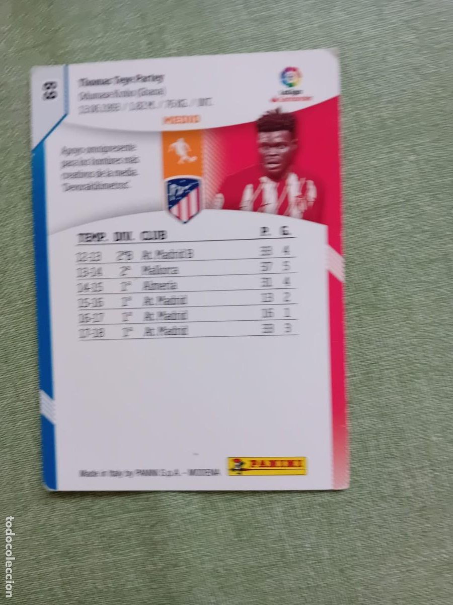 Coleccionismo cromos antiguos: Thomas Partey MGK 18-19 Atl&eacute;tico Madrid - Foto 2