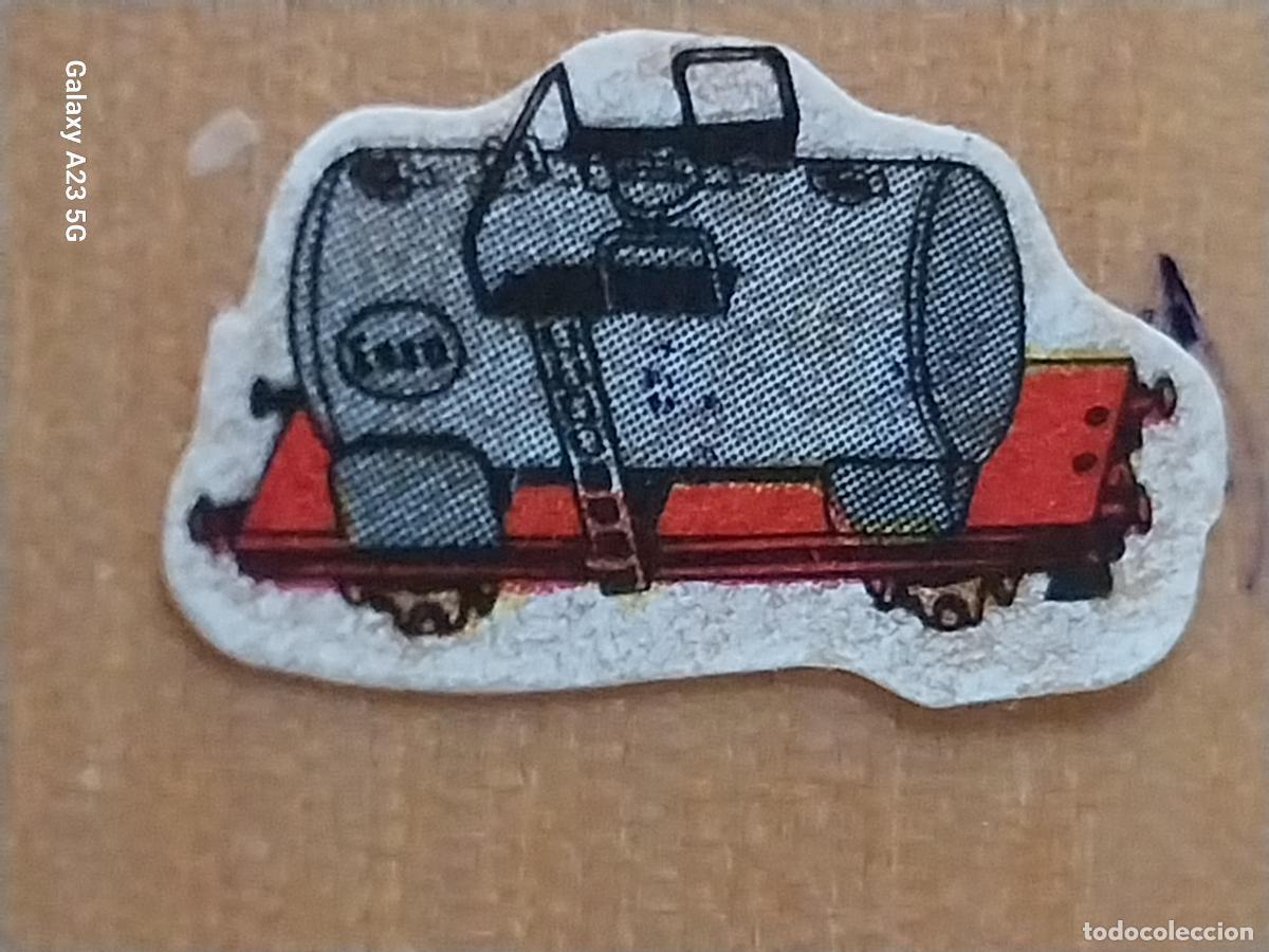 Sammeln alte Sammelbilder: BIMBO AVENTURA DEL TREN A&Ntilde;O 1975 VAGON CISTERNA CROMO RECUPERADO SIN NUMERAR 2.3CMS LARGO