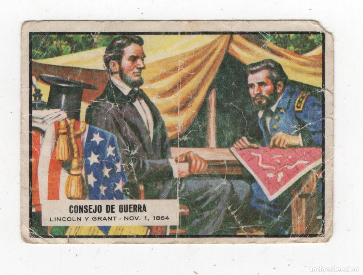 Coleccionismo cromos antiguos: ANTIGUO CROMO CONSEJO DE GUERRA LINCOLN Y GRANT NOVIEMBRE 1, 1864 SEGUN DESCRIPCION