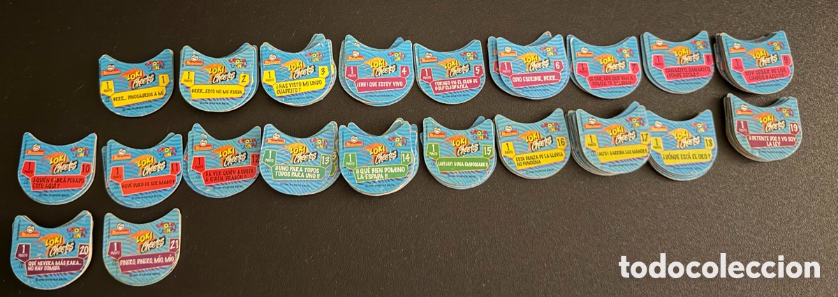Coleccionismo cromos antiguos: Colecci&oacute;n Completa Tazos LokiCheetos (N&deg; 1-21)