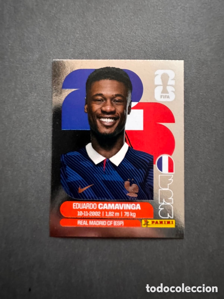 Coleccionismo cromos antiguos: Eduardo Camavinga Sticker Panini World Cup 2026 Silver France FRA10