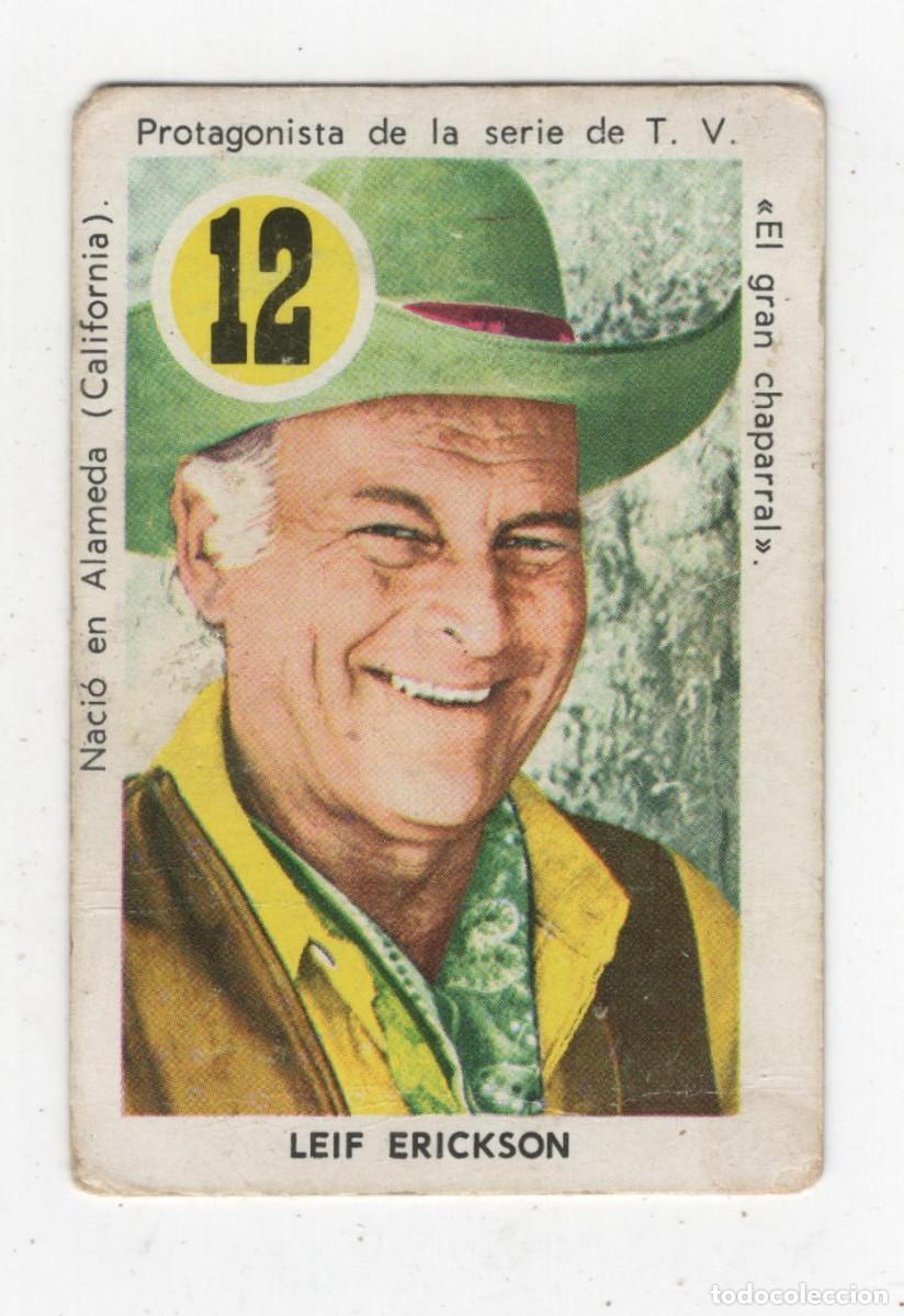 Coleccionismo cromos antiguos: CROMO / CARTA FHER LEIF ERICKSON (EL GRAN CHAPARRAL) ASES Y ESTRELLAS A&Ntilde;O 1969 IMAGEN DOS CARAS