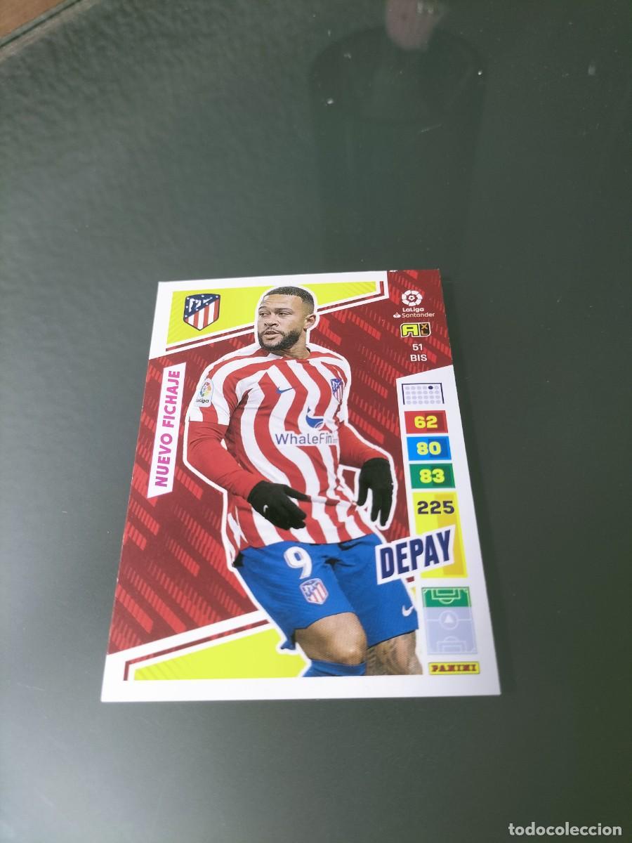 Coleccionismo cromos antiguos: 1 CROMO FICHA PANINI ADRENALYN 2022-2023 22-23 ATLETICO MADRID 51 bis DEPAY ( NUEVO FICHAJE