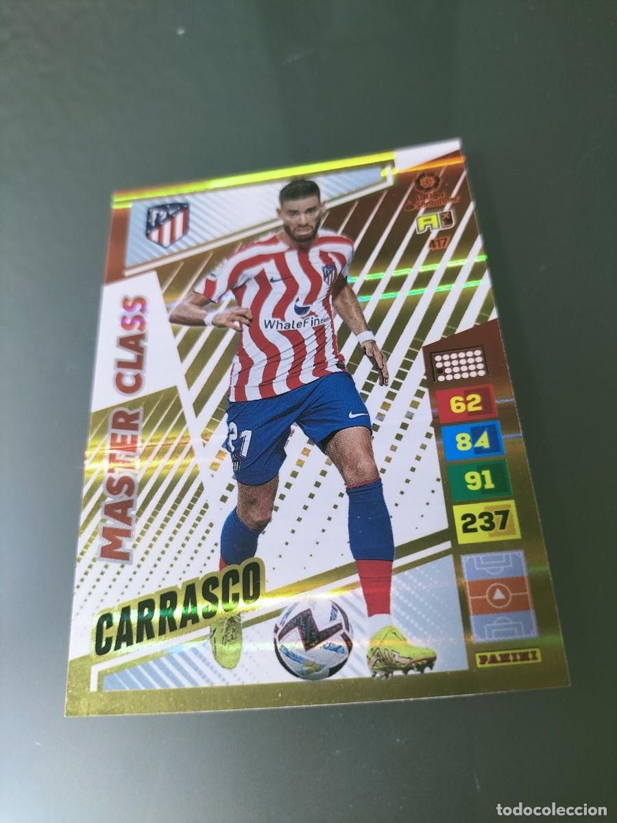 Coleccionismo cromos antiguos: 1 CROMO FICHA PANINI ADRENALYN 2022-2023 22-23 ATLETICO MADRID 417 CARRASCO ( MASTER CLASS