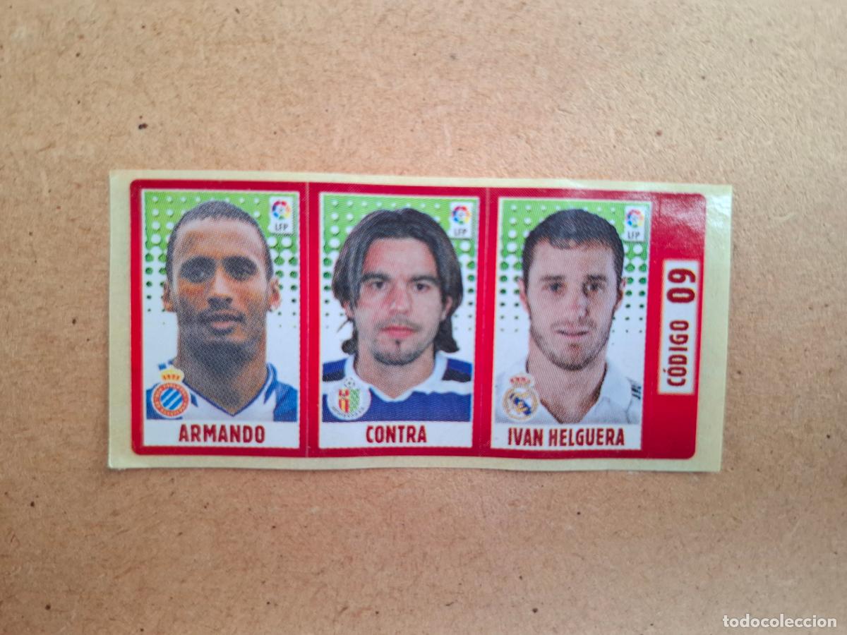 Coleccionismo cromos antiguos: CHICLE LIGA PANINI 2005 2006 - 9 ARMANDO RCD. ESPANYOL / CONTRA GETAFE / HELGUERA REAL MADRID