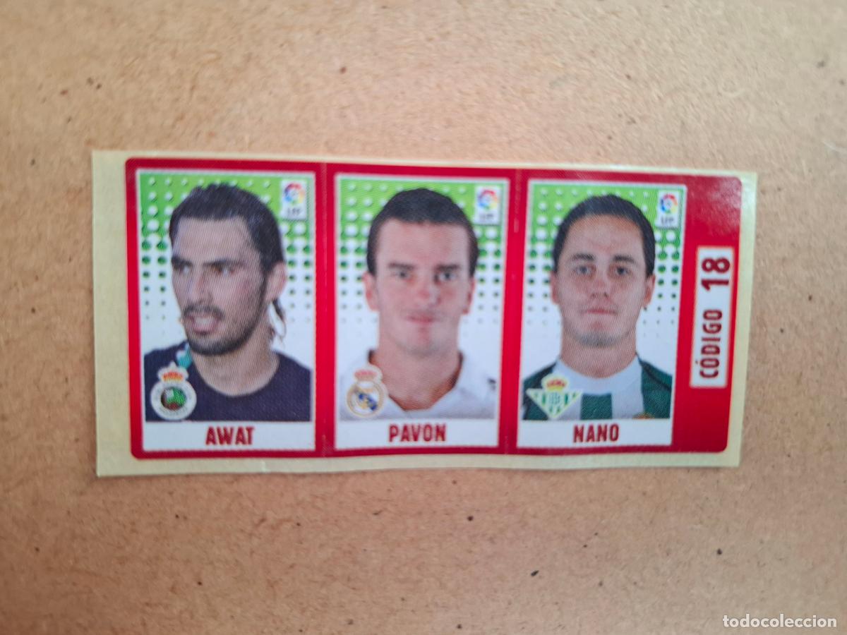 Coleccionismo cromos antiguos: CHICLE LIGA PANINI 2005 2006 - 18 AWAT RACING CLUB / PAVON REAL MADRID / NANO BETIS