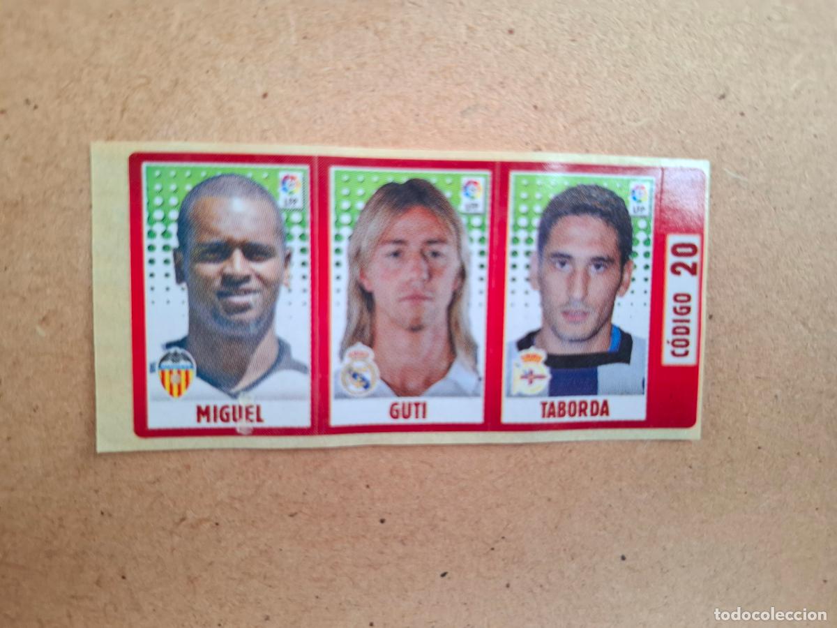 Coleccionismo cromos antiguos: CHICLE LIGA PANINI 2005 2006 - 20 MIGUEL VALENCIA CF / GUTI REAL MADRID / TABORDA R.C. DEPORTIVO