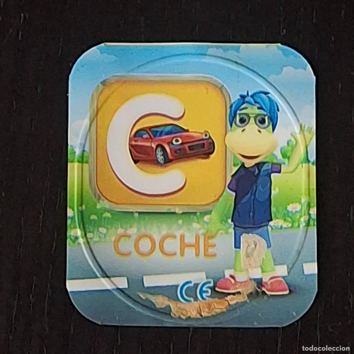 Coleccionismo cromos antiguos: DANONINO PETIT SUISSE TAPA YOGURT CROMO - ABECEDARIO - LETRA C COCHE - DANONE