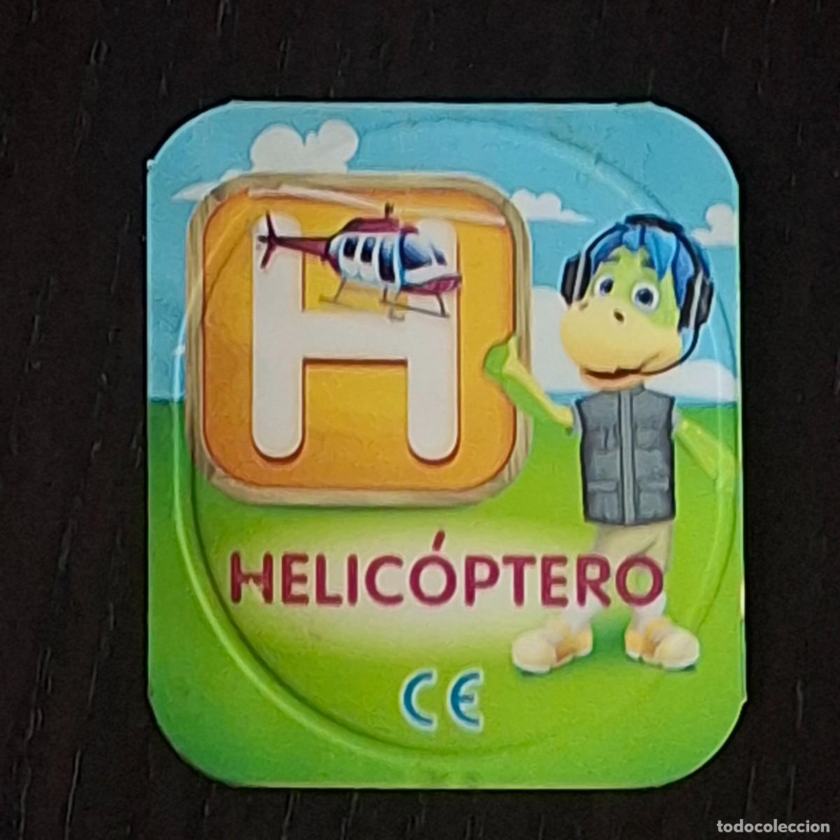 Coleccionismo cromos antiguos: DANONINO PETIT SUISSE TAPA YOGURT CROMO - ABECEDARIO - LETRA H HELICOPTERO - DANONE