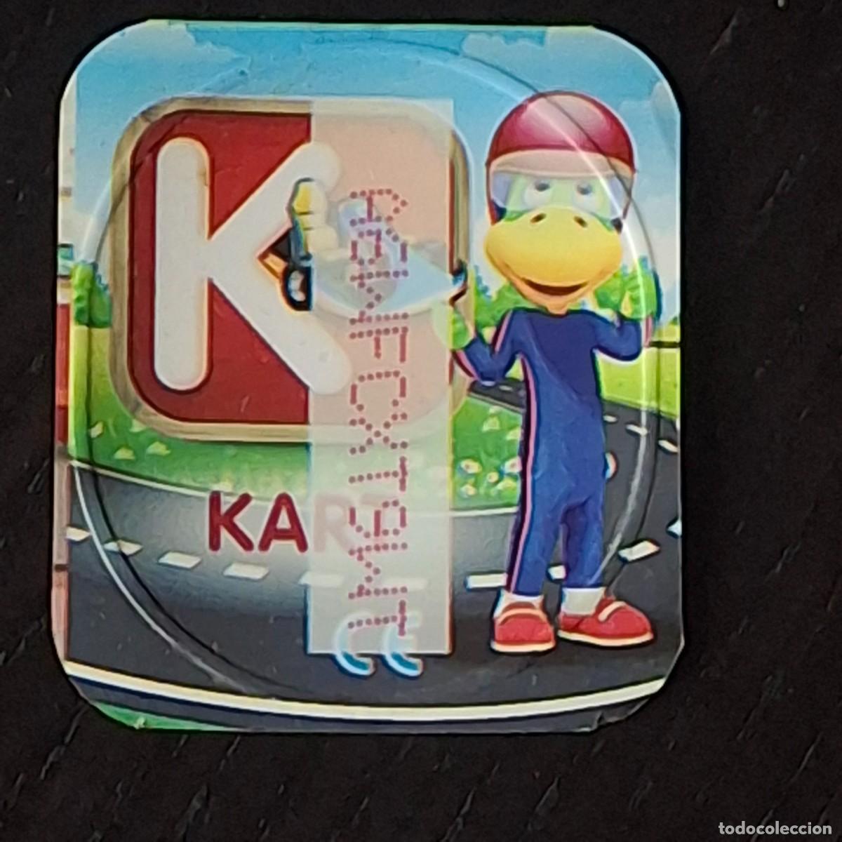 Coleccionismo cromos antiguos: DANONINO PETIT SUISSE TAPA YOGURT CROMO - ABECEDARIO - LETRA K KART - DANONE