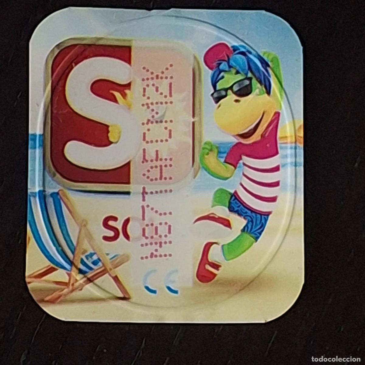 Coleccionismo cromos antiguos: DANONINO PETIT SUISSE TAPA YOGURT CROMO - ABECEDARIO - LETRA S SOL - DANONE
