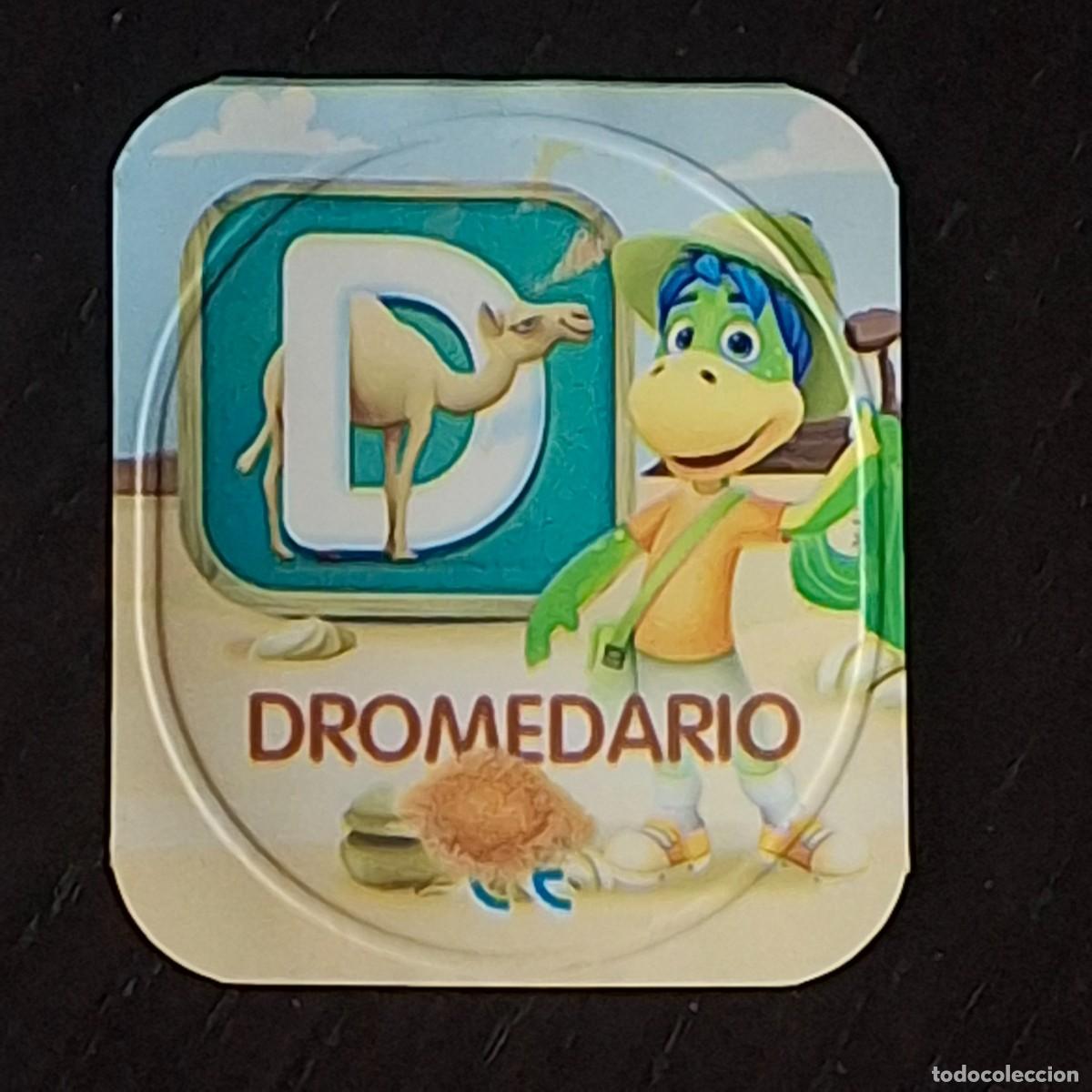 Coleccionismo cromos antiguos: DANONINO PETIT SUISSE TAPA YOGURT CROMO - ABECEDARIO - LETRA D DROMEDARIO - DANONE