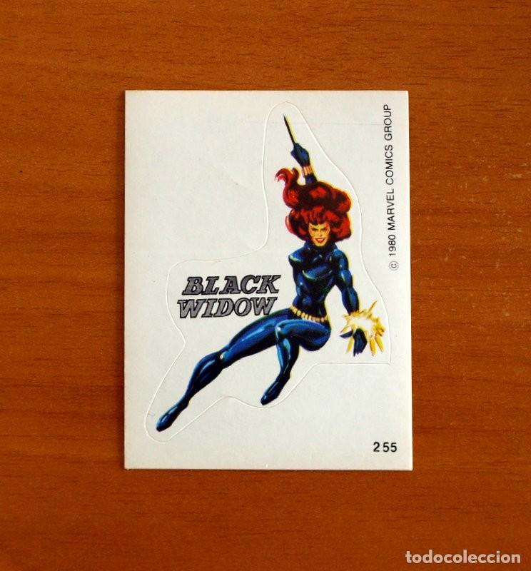 Collectionnisme Cartes &agrave; collectionner anciennes: Superh&eacute;roes - N&ordm; 255 Black Widow, Viuda Negra-Marvel 1980 Comics Group-Choco Terrabusi-Nunca pegado