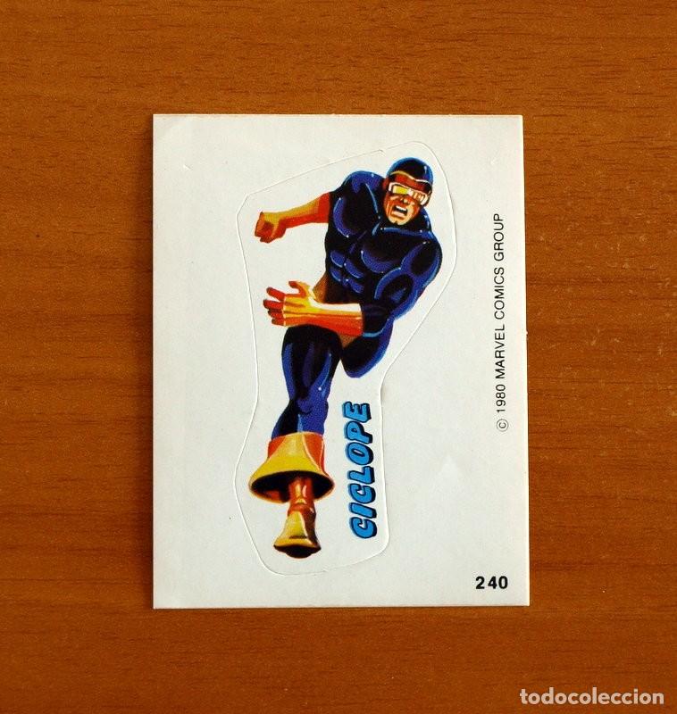 Collectable Antique Stickers: Superh&eacute;roes - N&ordm; 240 Ciclope - Marvel 1980 Comics Group - Chocolates Terrabusi - Nunca pegado