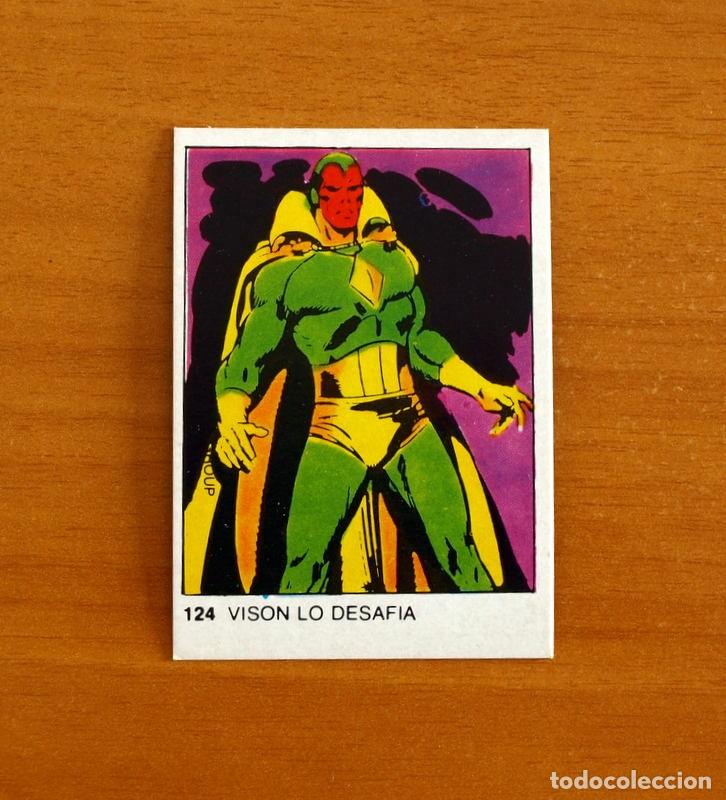 Collectable Antique Stickers: Superh&eacute;roes - N&ordm; 124, Visi&oacute;n - Marvel 1980 Comics Group - Chocolates Terrabusi - Nunca pegado