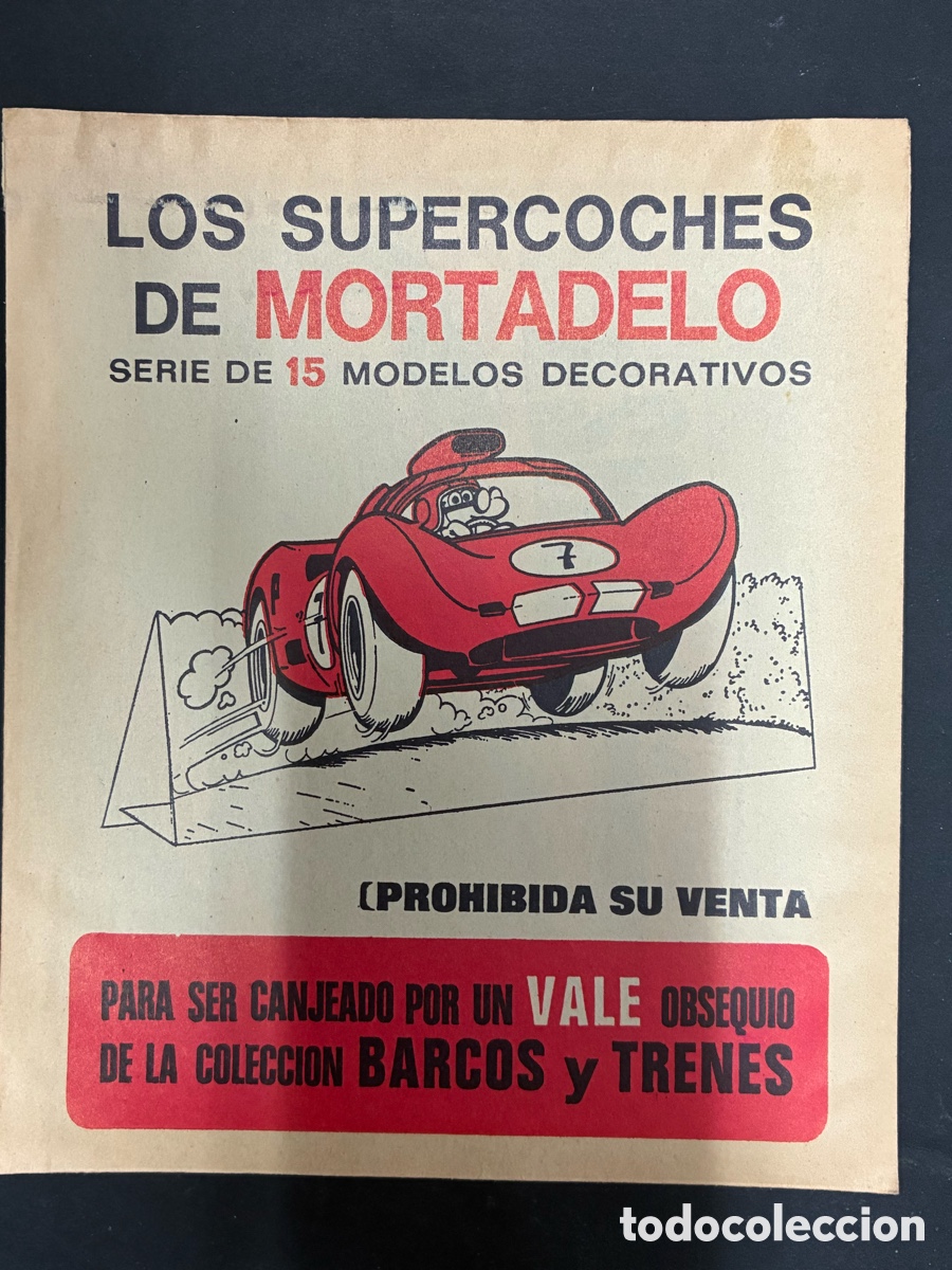 Coleccionismo cromos antiguos: SOBRE CON CROMOS LOS SUPERCOCHES DE MORTADELO EDITORIAL BRUGUERA