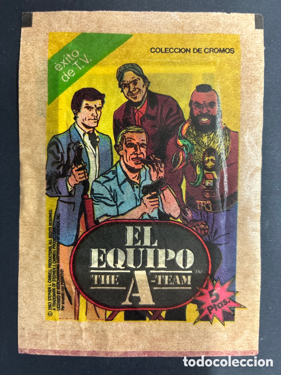 Coleccionismo cromos antiguos: SOBRE CON CROMOS SERIE TV EQUIPO A EDITORIAL ESTE