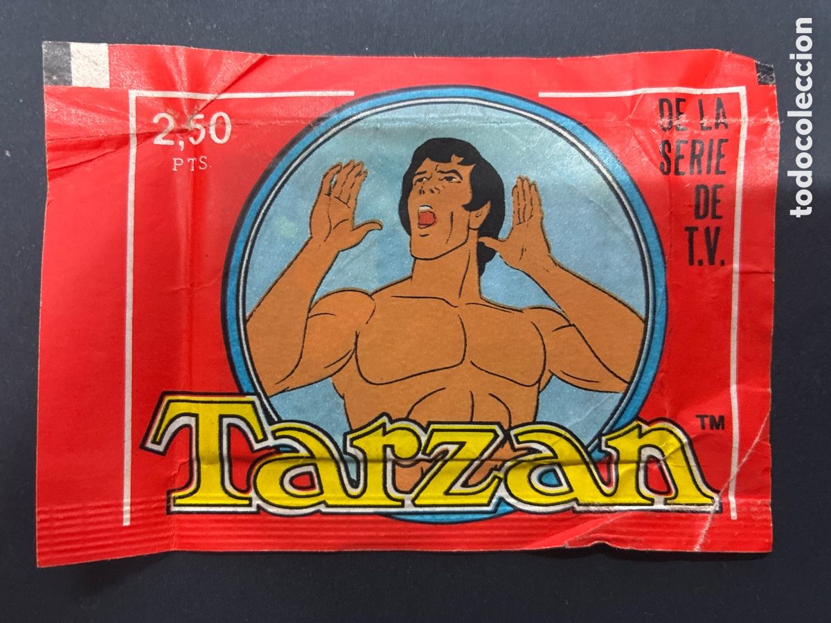 Collectable Antique Stickers: SOBRE CON CROMOS SERIE TV TARZAN EDITORIAL FHER