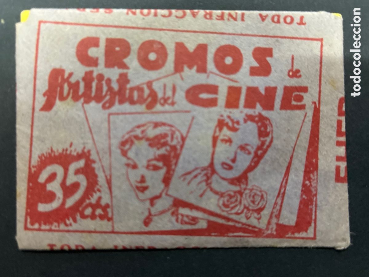 Collectable Antique Stickers: SOBRE CON CROMOS ARTISTAS DEL CINE EDITORIAL FHER