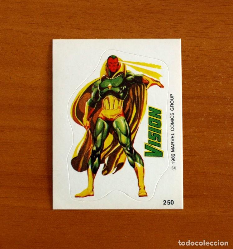 Coleccionismo cromos antiguos: Superh&eacute;roes - N&ordm; 250 Visi&oacute;n - Marvel 1980 Comics Group - Chocolates Terrabusi - Nunca pegado