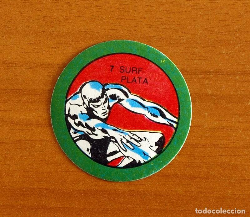 Coleccionismo cromos antiguos: Superh&eacute;roes - N&ordm; 7 Surf Plata - Marvel 1980 Comics Group - Chocolates Terrabusi - Nunca pegado